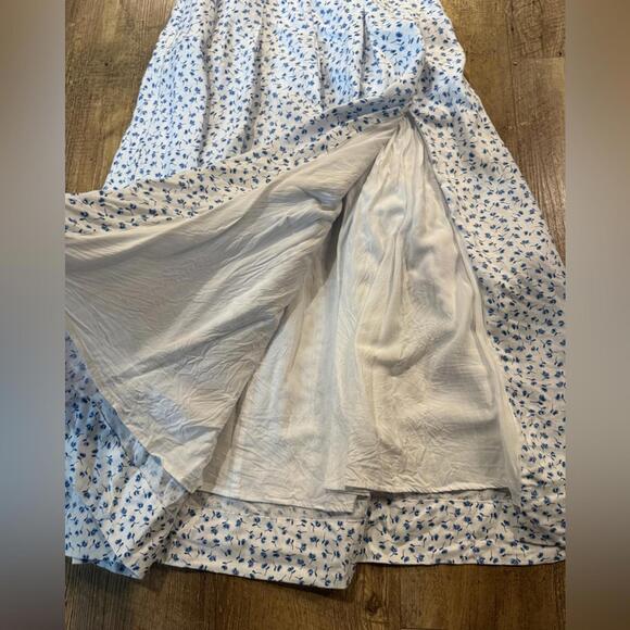 Reformation Coucou Linen Dress in Hanna Blue White Floral Size 6 100% Linen - Picture 6 of 9